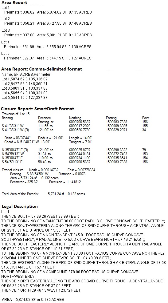 Parcel Report Example